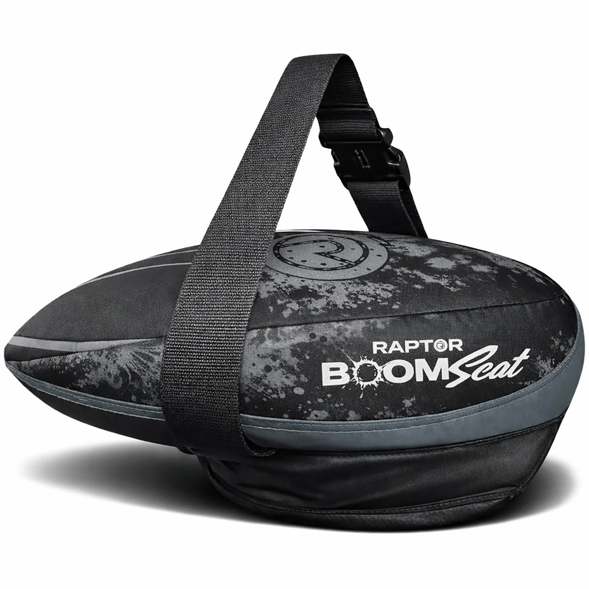 2027 Raptor Boom Seat Cushion Black — padded seat with carry strap