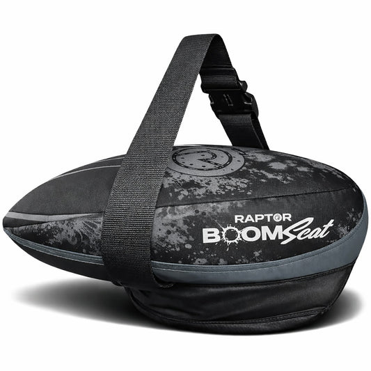 2027 Raptor Boom Seat Cushion Black — padded seat with carry strap