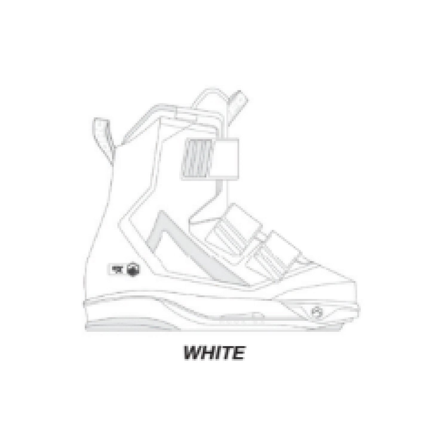 2027 Liquid Force Hook 6X Wakeboard Bindings White - three-strap Super Strap closure