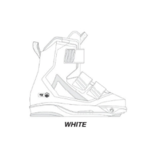 2027 Liquid Force Hook 6X Wakeboard Bindings White - three-strap Super Strap closure