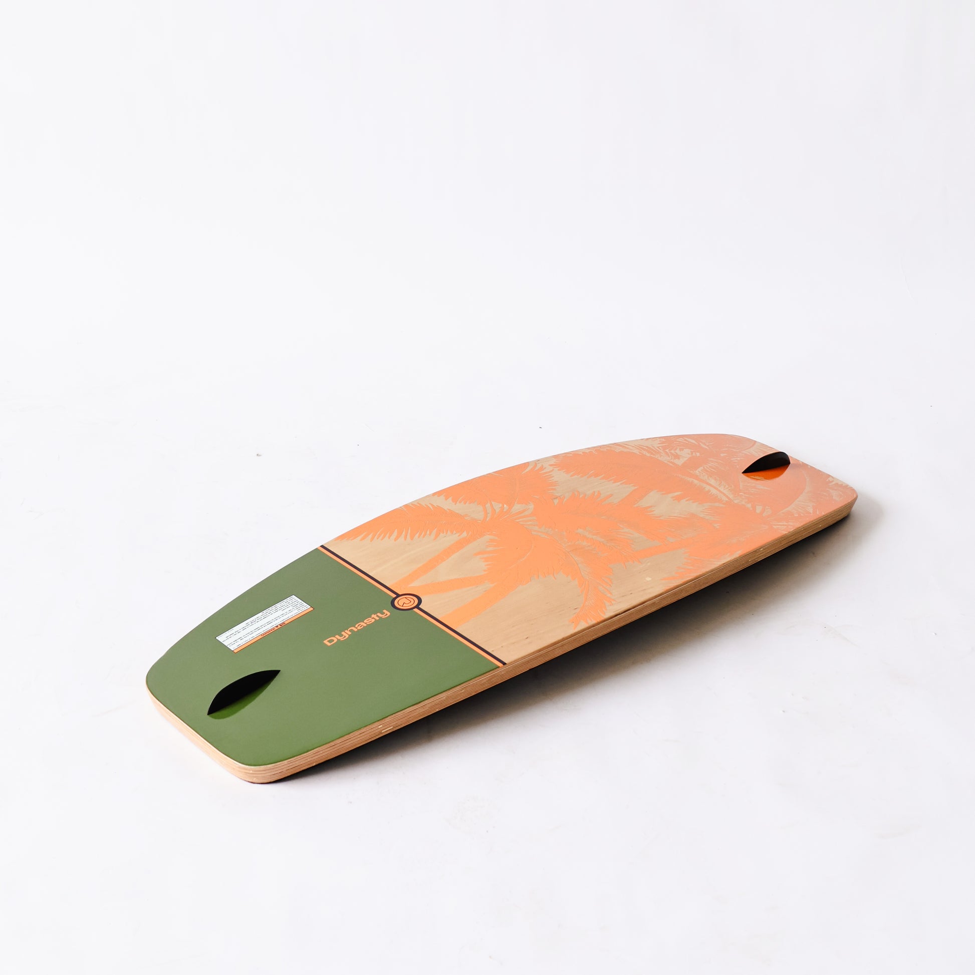 2027 Raptor Dynasty Wakeskate blue — base at an angle showing 12 ply timber construction
