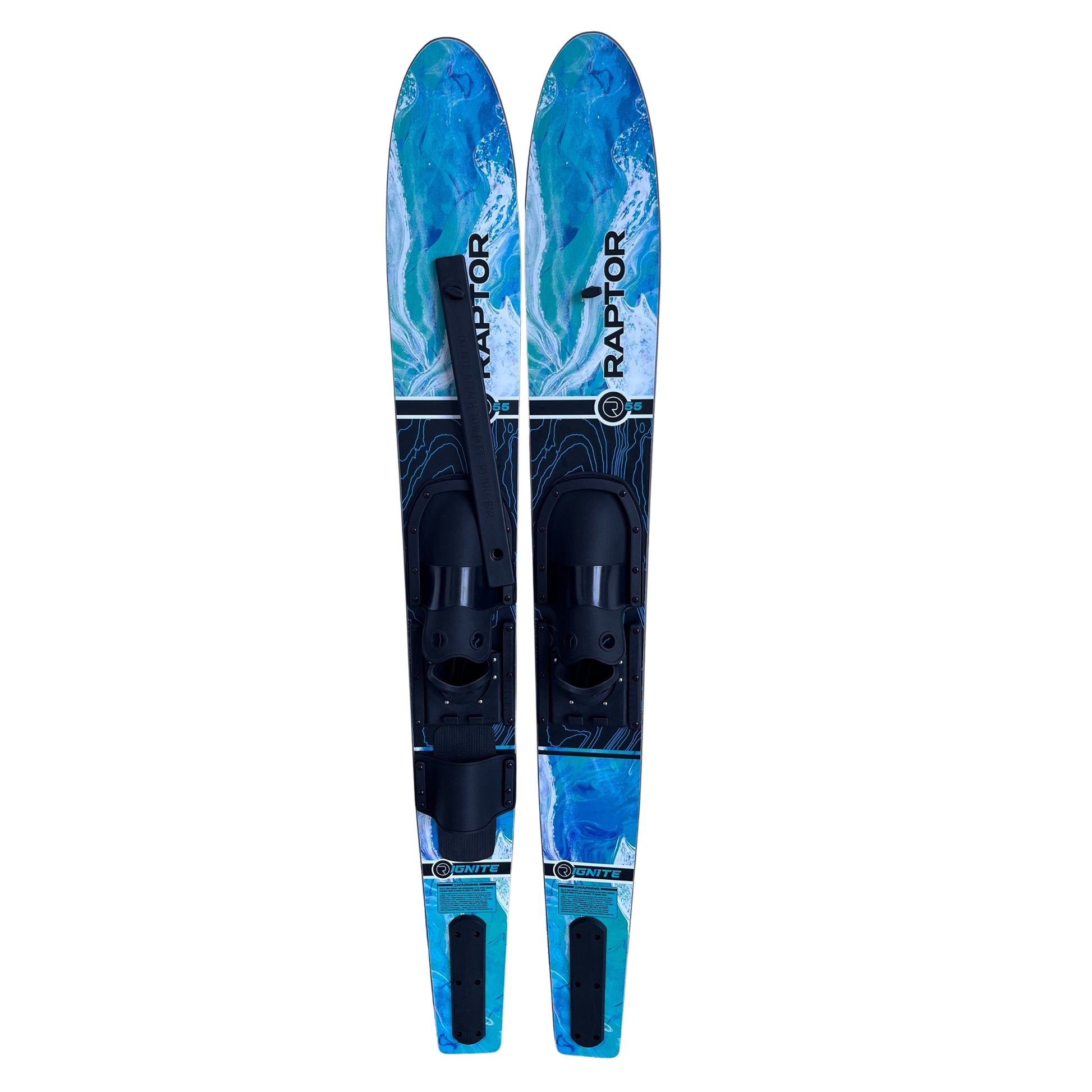 2027 Raptor Ignite Junior Combo Water Skis Blue — pair angle