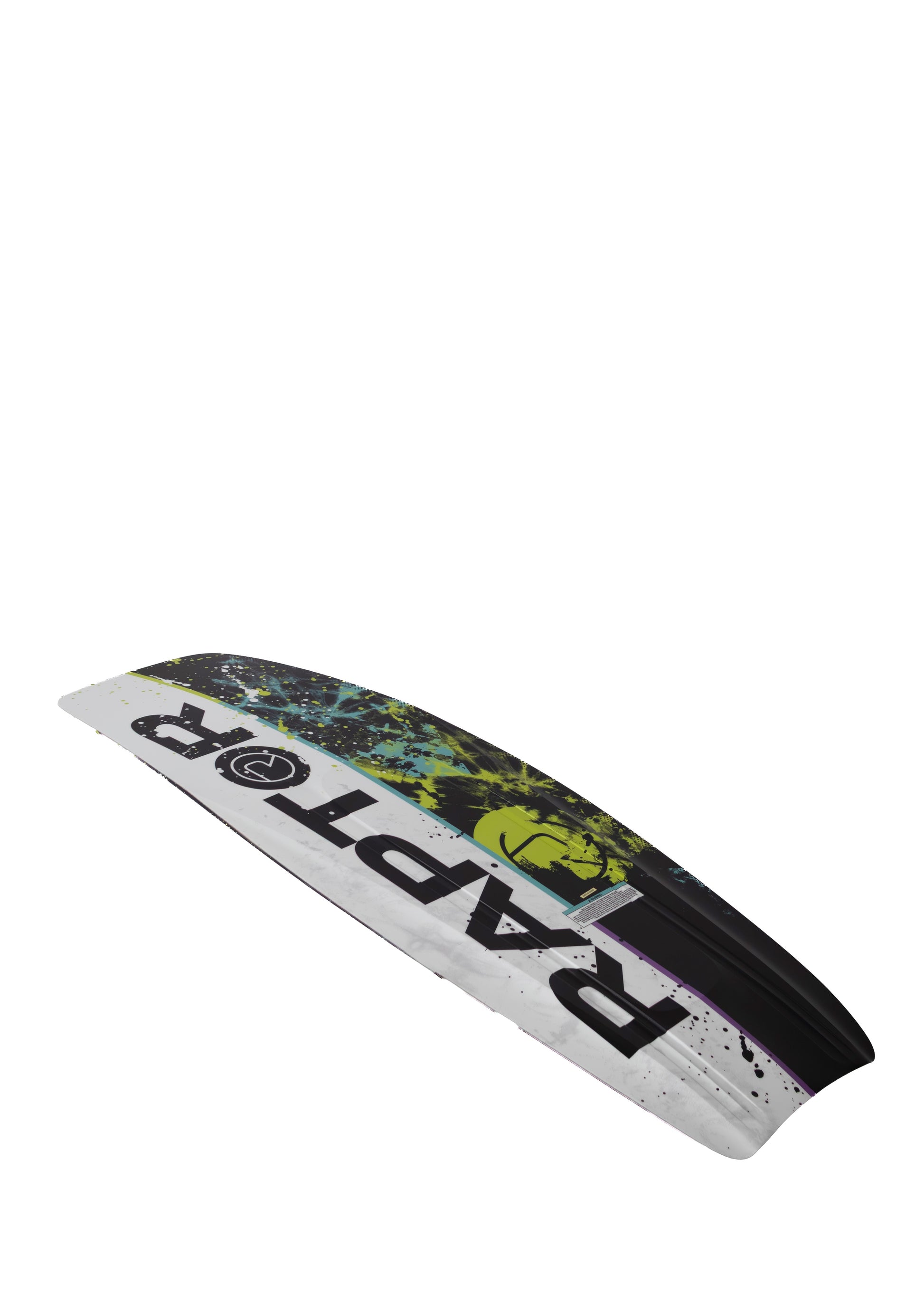2027 Raptor Misfit Kneeboard Green — angled base view showing narrow tail
