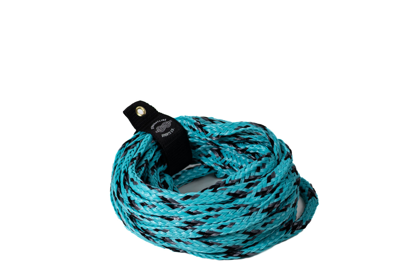 2027 Straightline 4 Person Tube Rope Teal — coiled 60ft rope