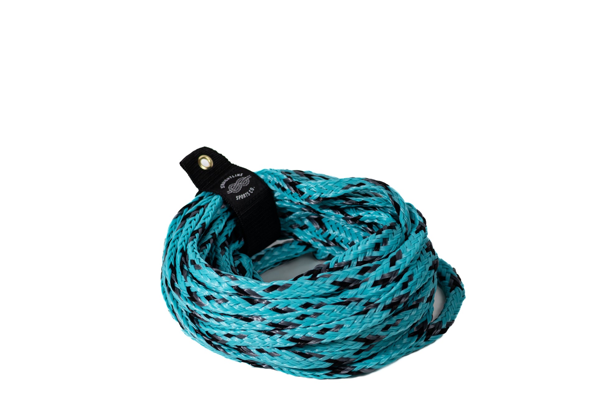 2027 Straightline 4 Person Tube Rope Teal — coiled 60ft rope