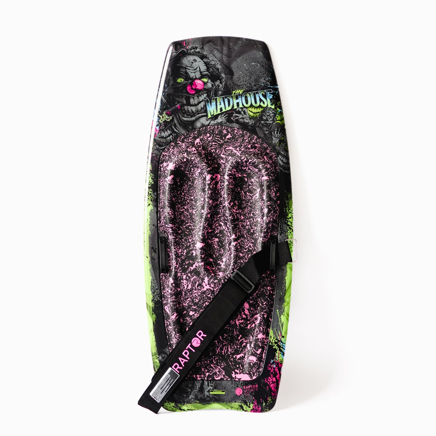 2027 Raptor Welcome To The Madhouse Kneeboard Black — deck and kneepad