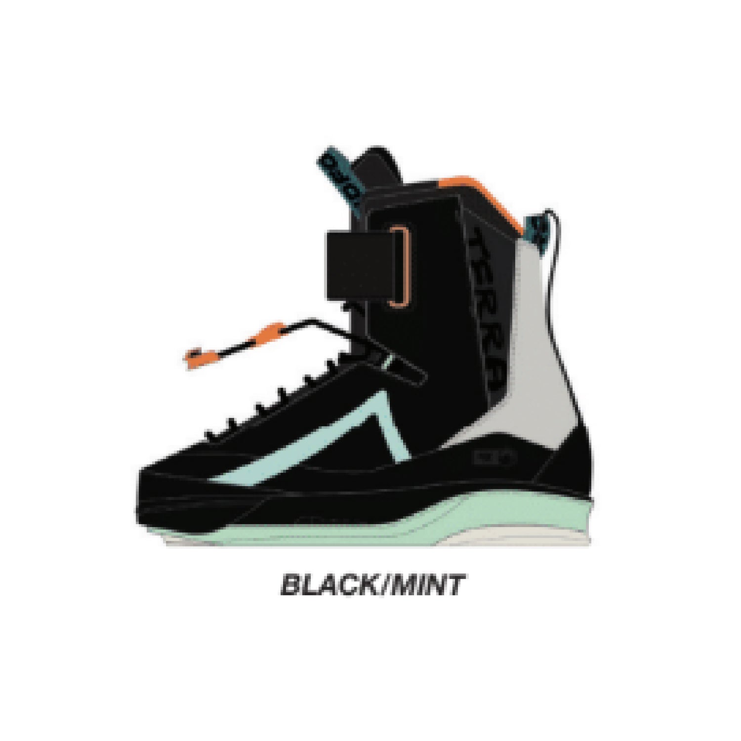 2027 Liquid Force Terra 6X Wakeboard Bindings Black Mint
