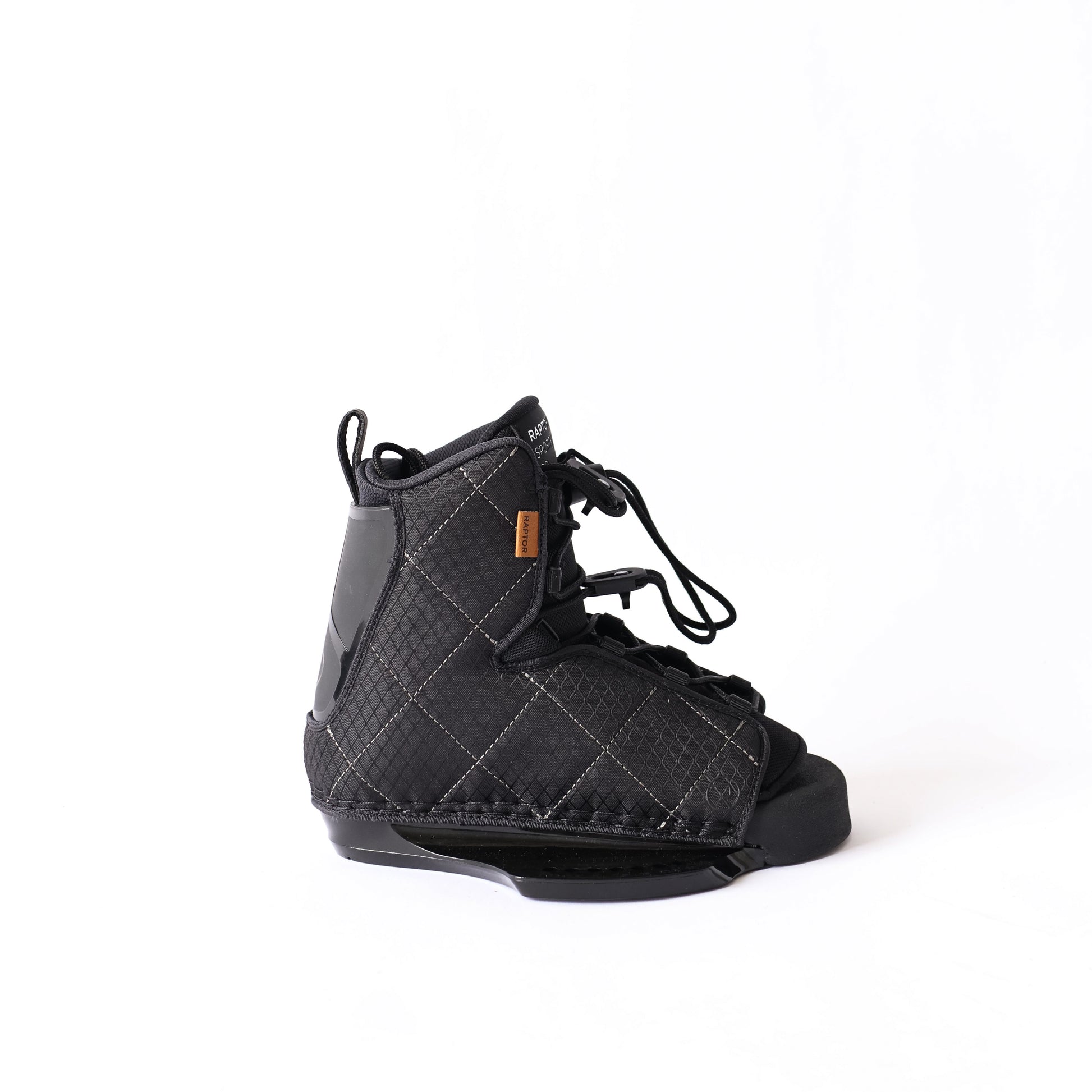 2027 Raptor Process Kids Wakeboard Bindings Black — boot on baseplate