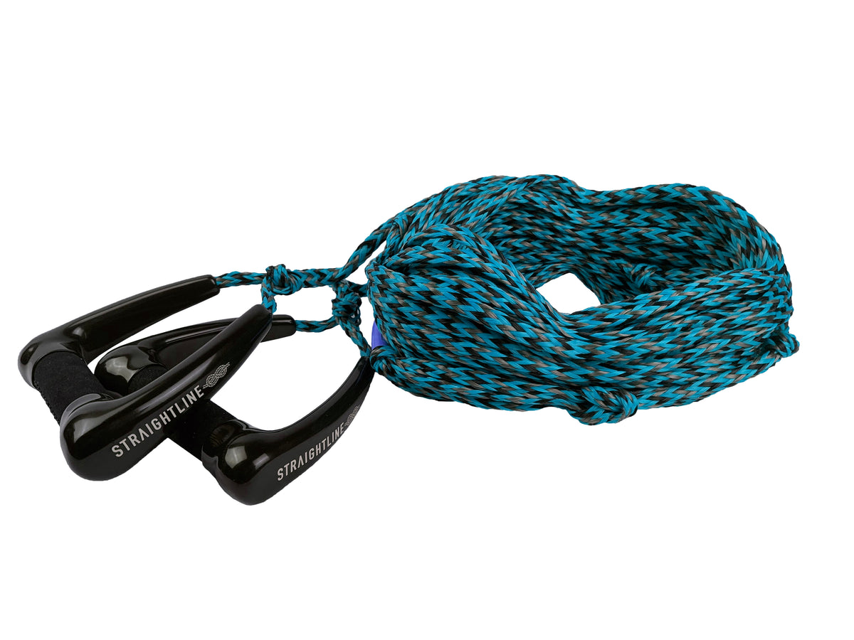 2027 Straightline Double Suede Slalom Ski Handle — two suede grips on one leader
