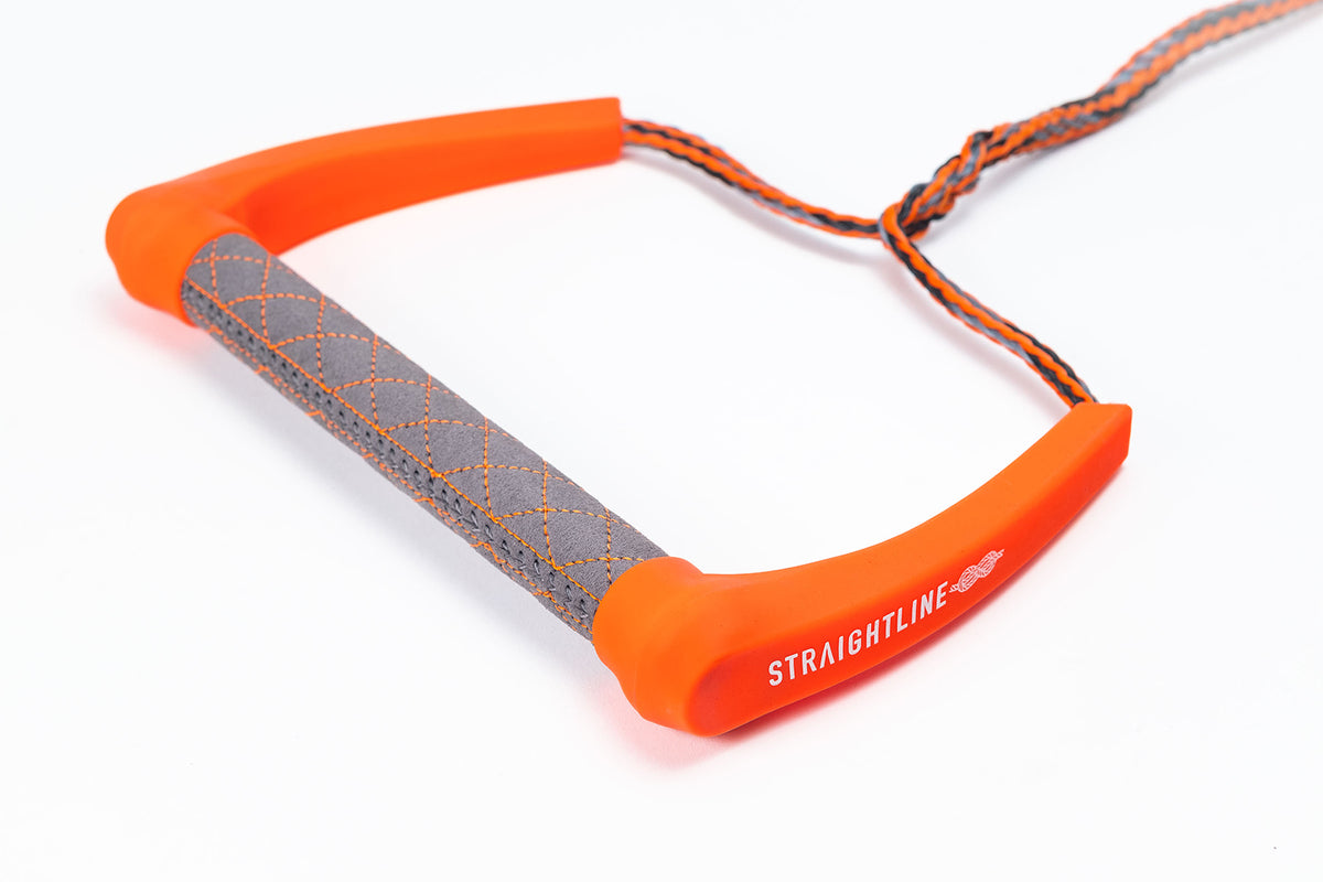 2027 Straightline Moondog Wakesurf Rope Orange — foam grip section detail