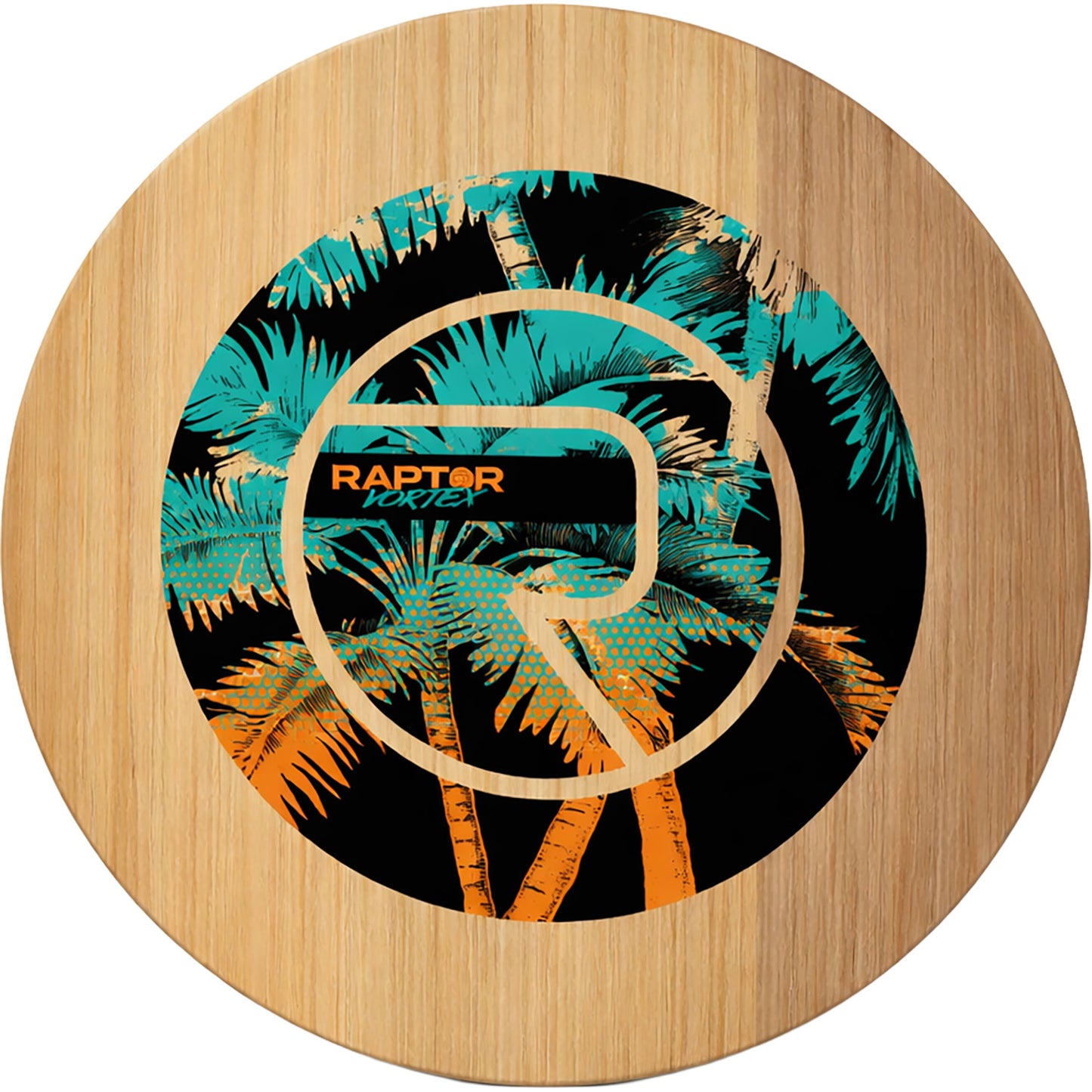 2027 Raptor Vortex Ski Disc — timber deck with palm graphic