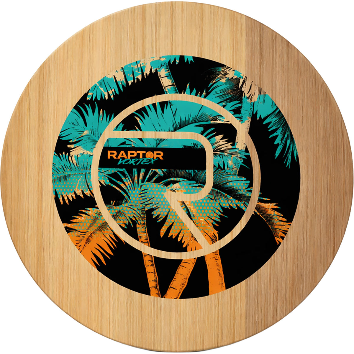 2027 Raptor Vortex Ski Disc — timber deck with palm graphic