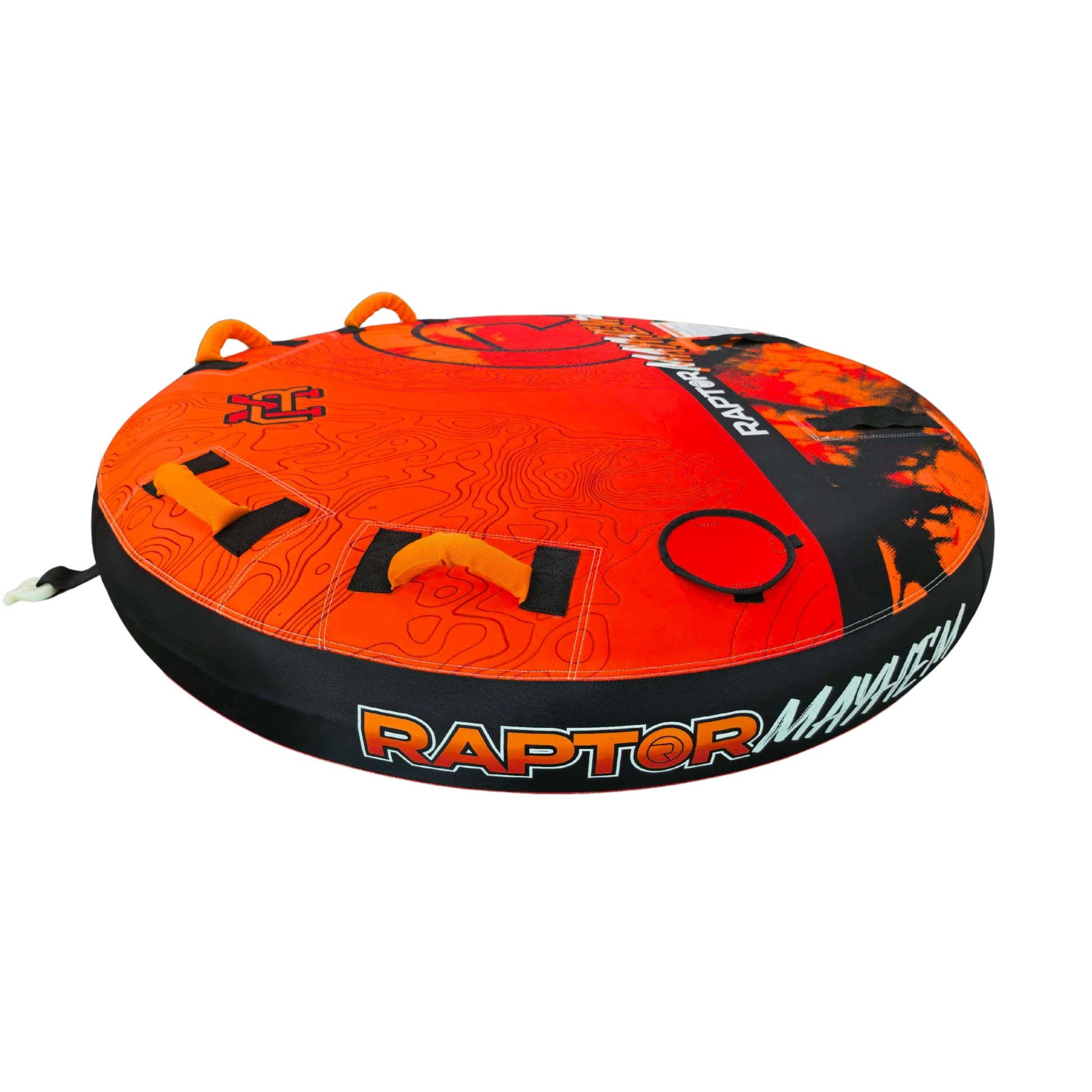 2027 Raptor Mayhem 2 Towable Tube — side profile of the two-rider size