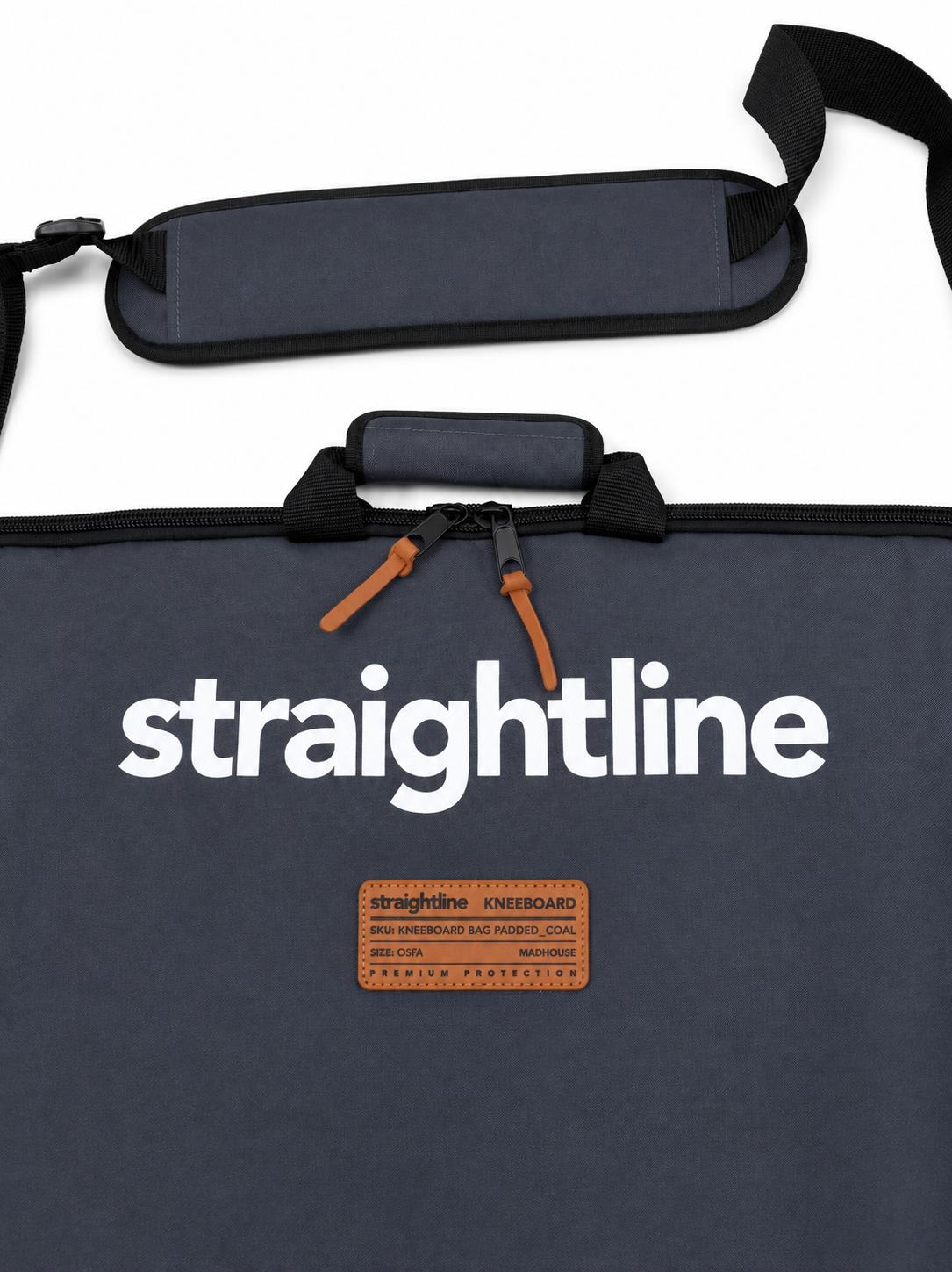 2027 Straightline Padded Kneeboard Bag — zip and handle detail