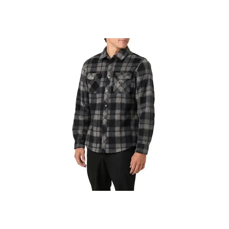 O'Neill Glacier Plaid High Pile Superfleece Jacket - Phantom