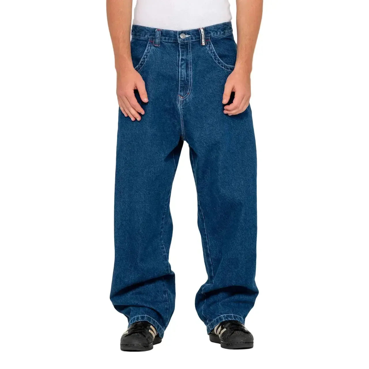 Rust Turbo Baggy Jeans Deep Blue front view 