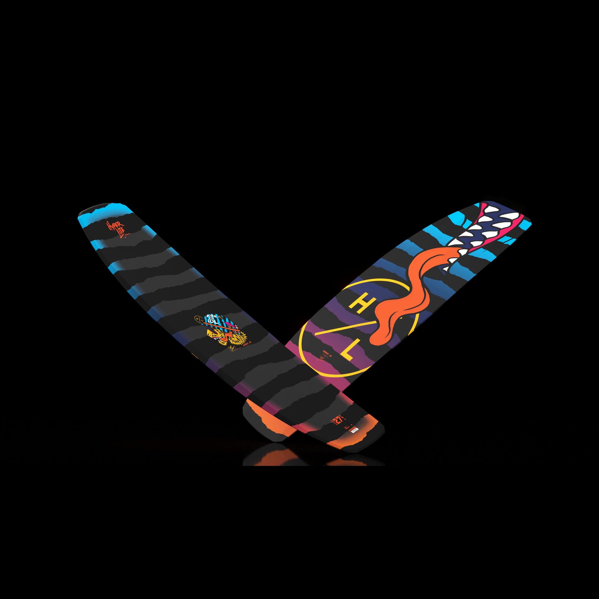 2027 Hyperlite Murray Jr. Wakeboard — angled pair showing topsheet and base