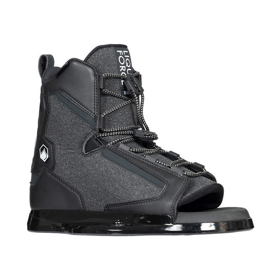 2027 Liquid Force Index 6R Wakeboard Binding Black — side profile, open toe