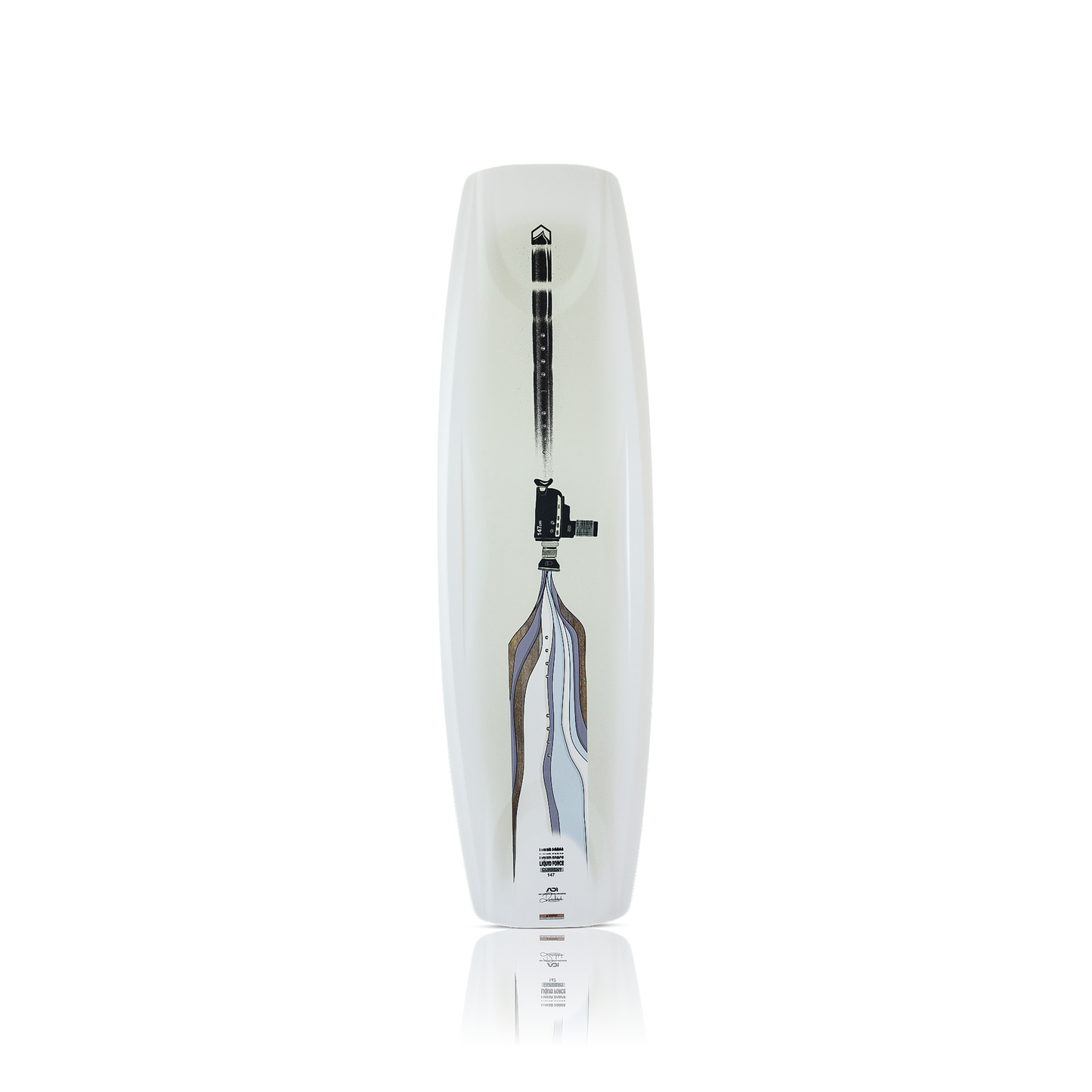 2027 Liquid Force Current Wakeboard - topsheet with CNC'd recessed flex zones