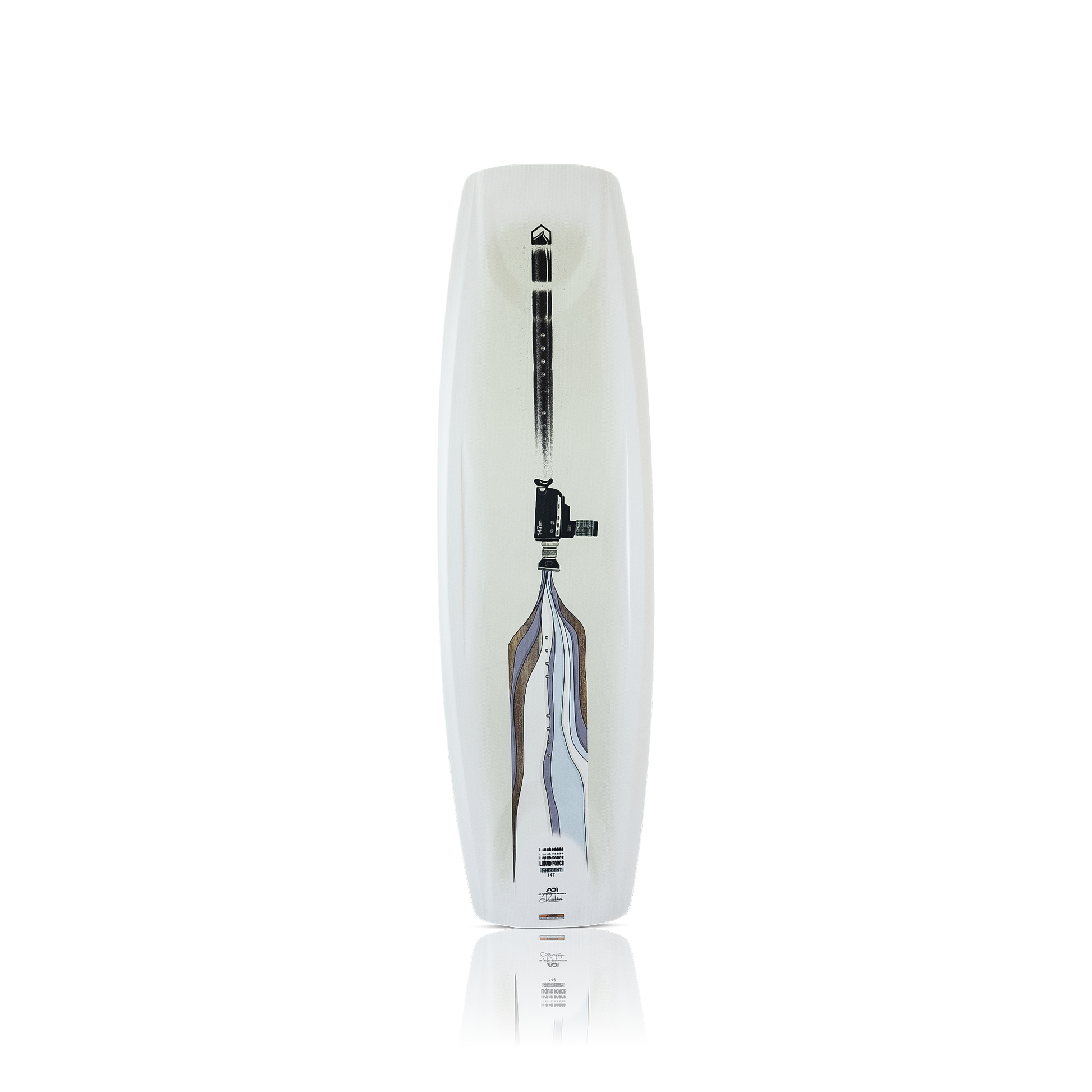 2027 Liquid Force Current Wakeboard - topsheet with CNC'd recessed flex zones