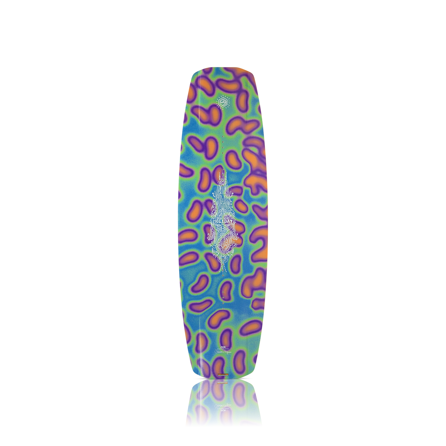 2027 Liquid Force Holiday Wakeboard - topsheet with blurred leopard graphic
