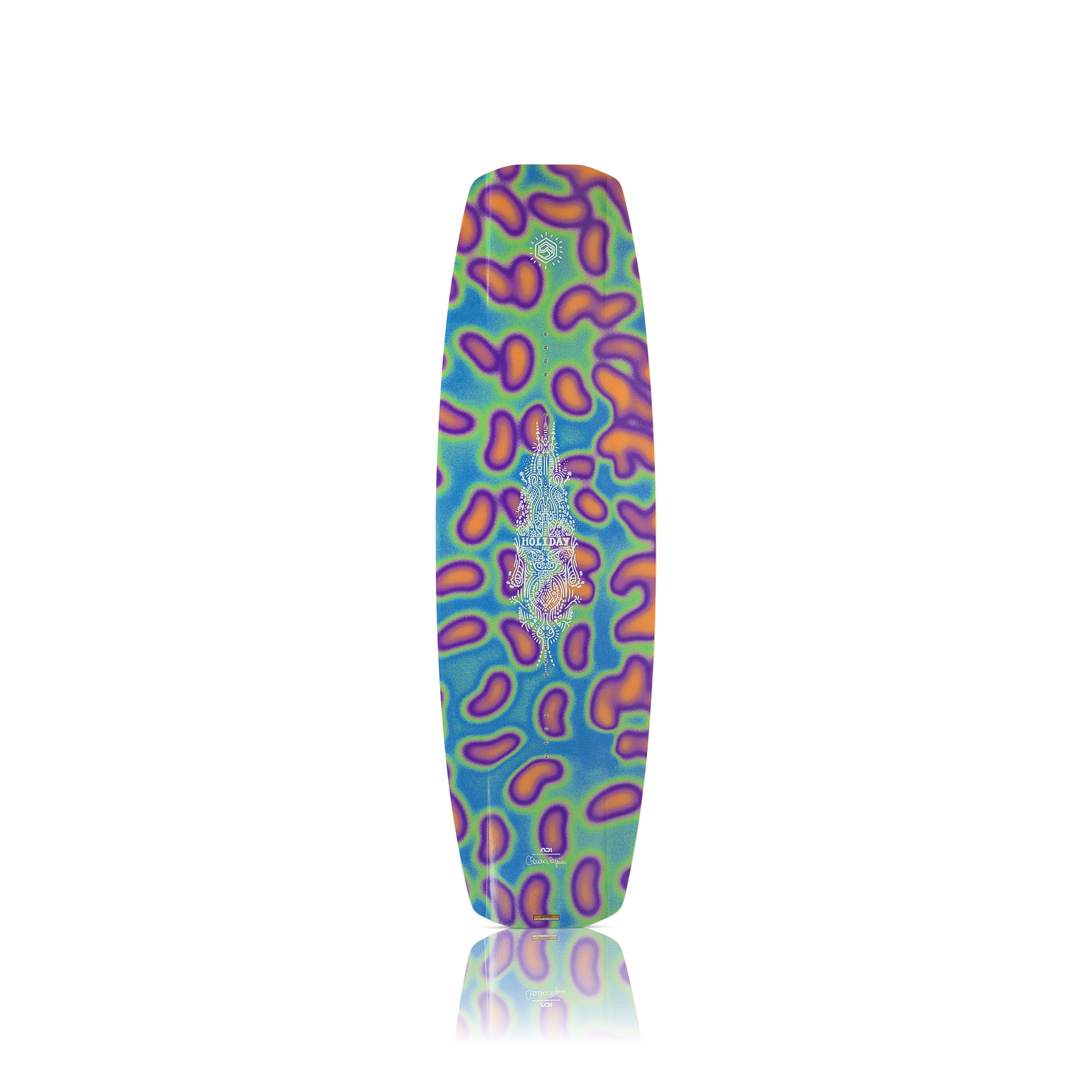 2027 Liquid Force Holiday Wakeboard - topsheet with blurred leopard graphic