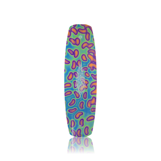 2027 Liquid Force Holiday Wakeboard - topsheet with blurred leopard graphic