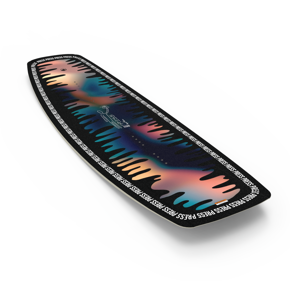 2027 Liquid Force Press Wakeboard - base showing channel-free single concave hull
