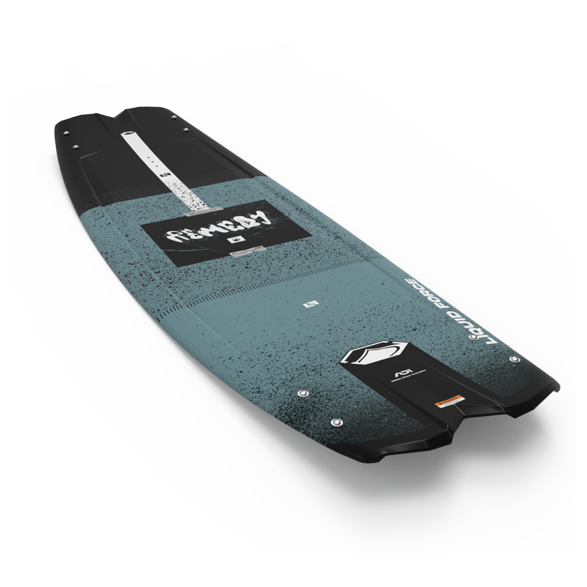 2027 Liquid Force Remedy Wakeboard — angled topsheet showing the split tail shape