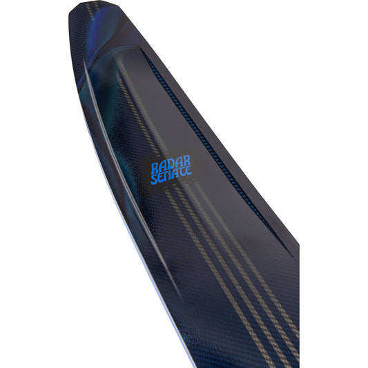 2027 Radar Senate Alloy slalom ski Carbon / Royal Flash — topsheet and tip detail