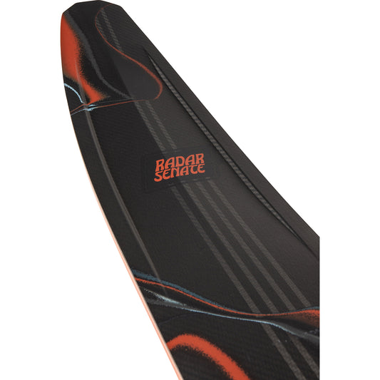 2027 Radar Senate Graphite slalom ski Carbon / Matte Black Flash — topsheet and tip detail