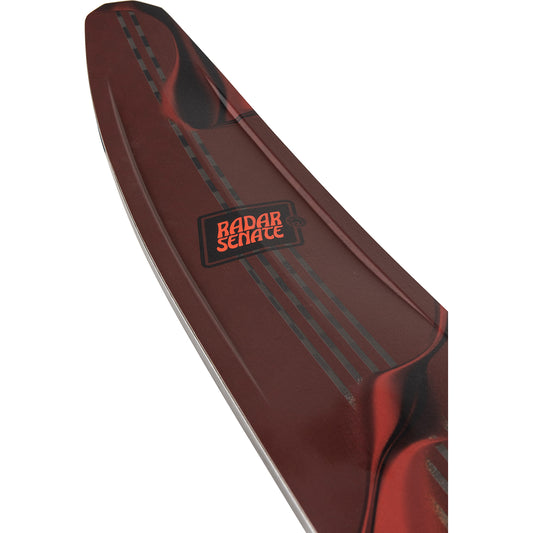 2027 Radar Senate Lithium slalom ski Carbon / Matte Oxblood Flash — topsheet and tip detail