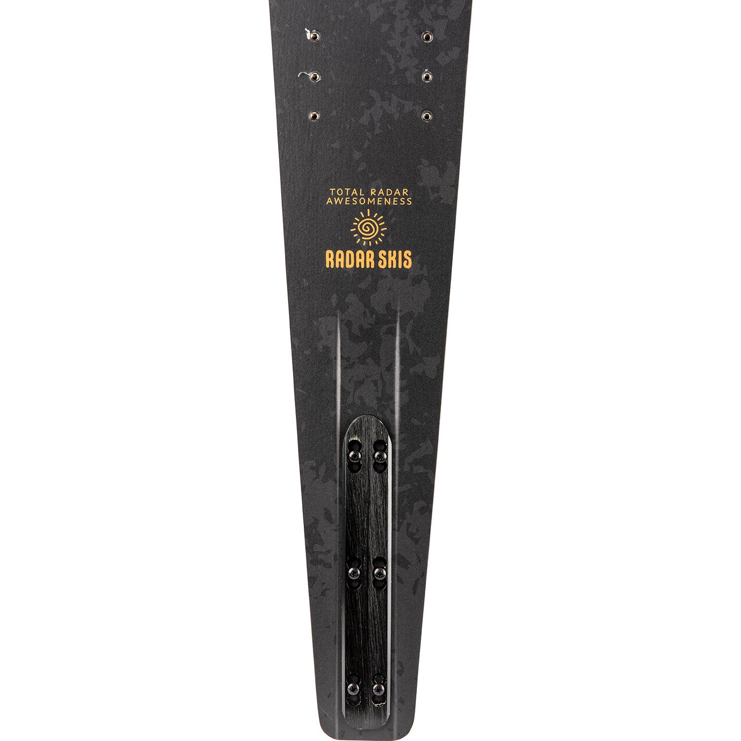 2027 Radar TRA slalom ski — base and fin block detail