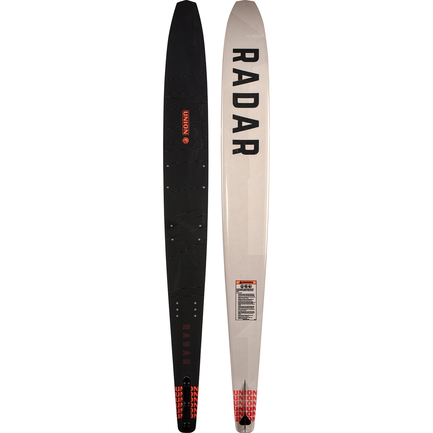 2027 Radar Union slalom ski Black / Race Red — topsheet and base