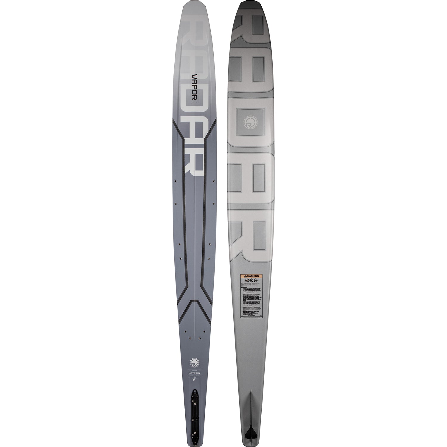 2027 Radar Vapor Graphite slalom ski Carbon White — topsheet and base