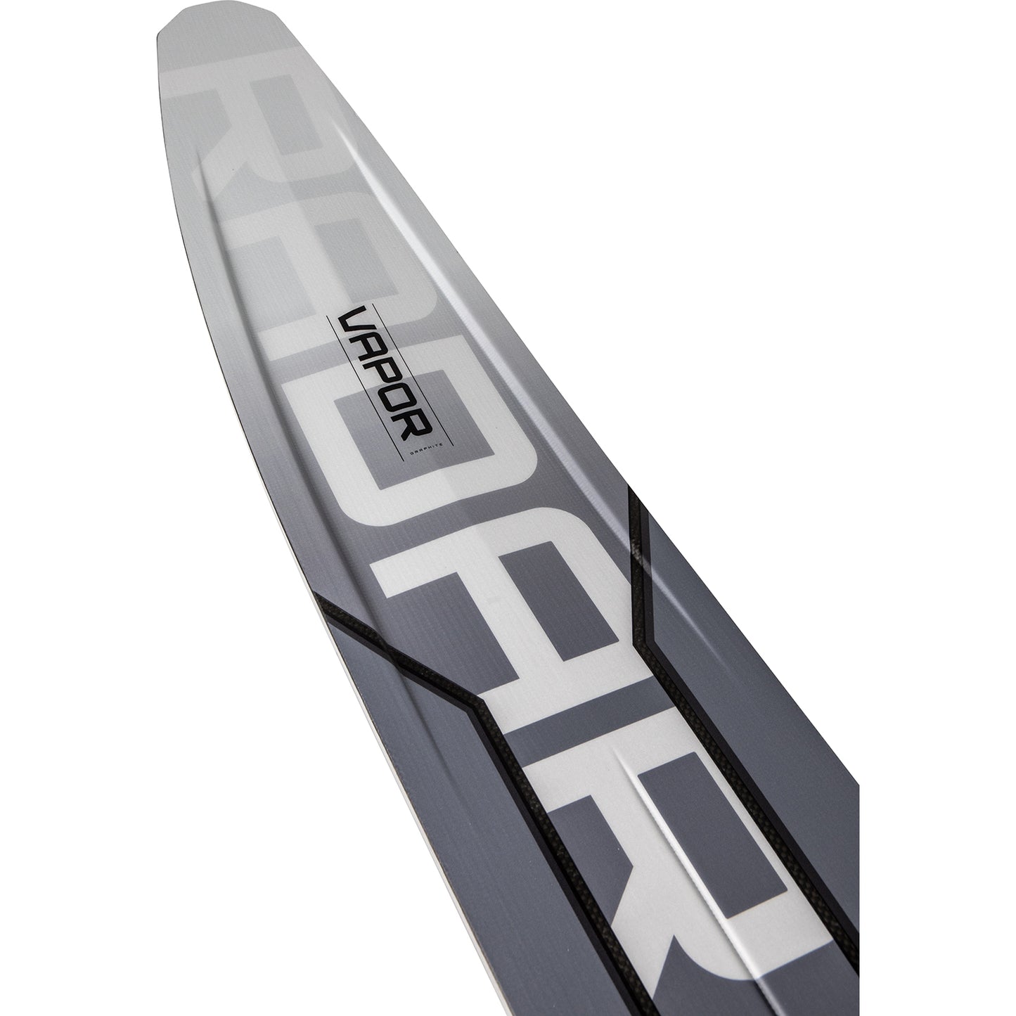 2027 Radar Vapor Graphite slalom ski Carbon White — topsheet and tip detail