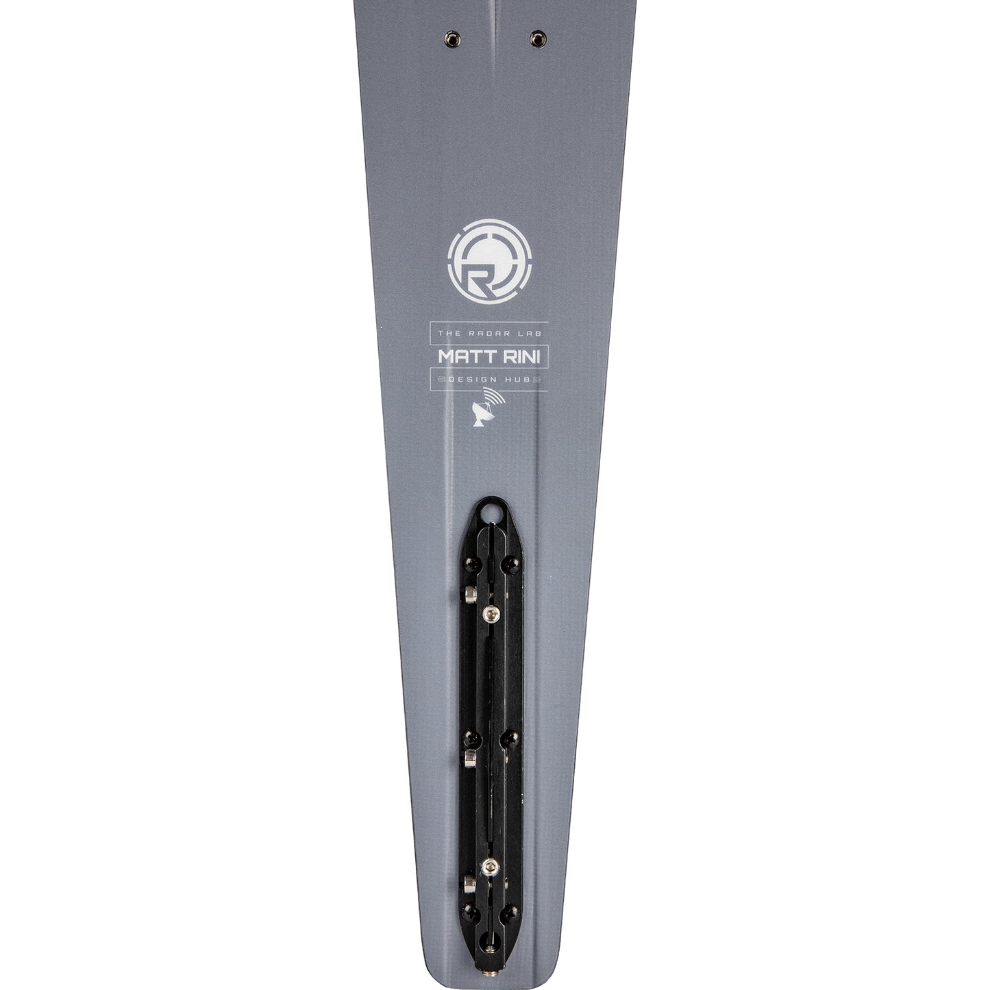 2027 Radar Vapor Graphite slalom ski — True Feel Base and fin block detail
