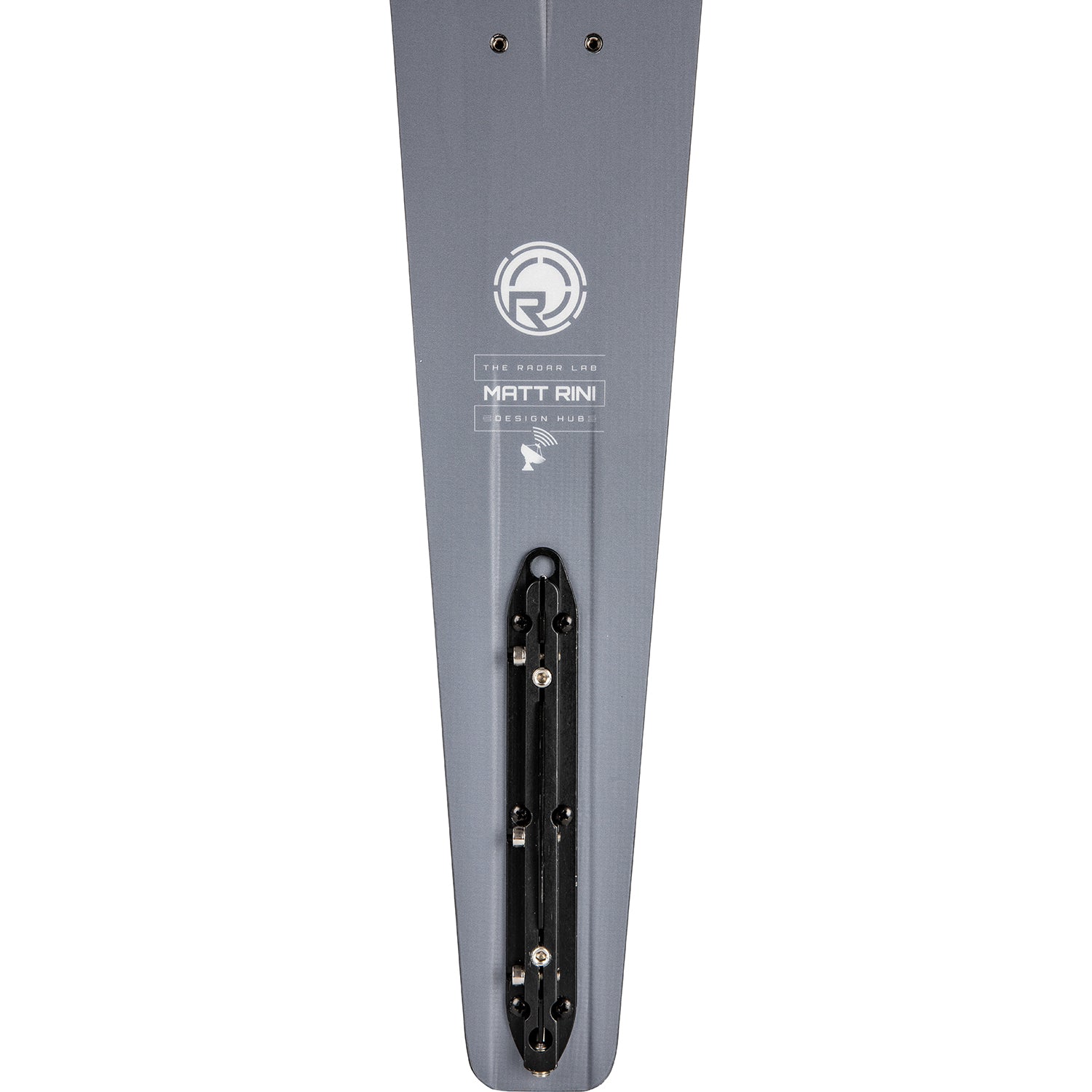 2027 Radar Vapor Graphite slalom ski — True Feel Base and fin block detail