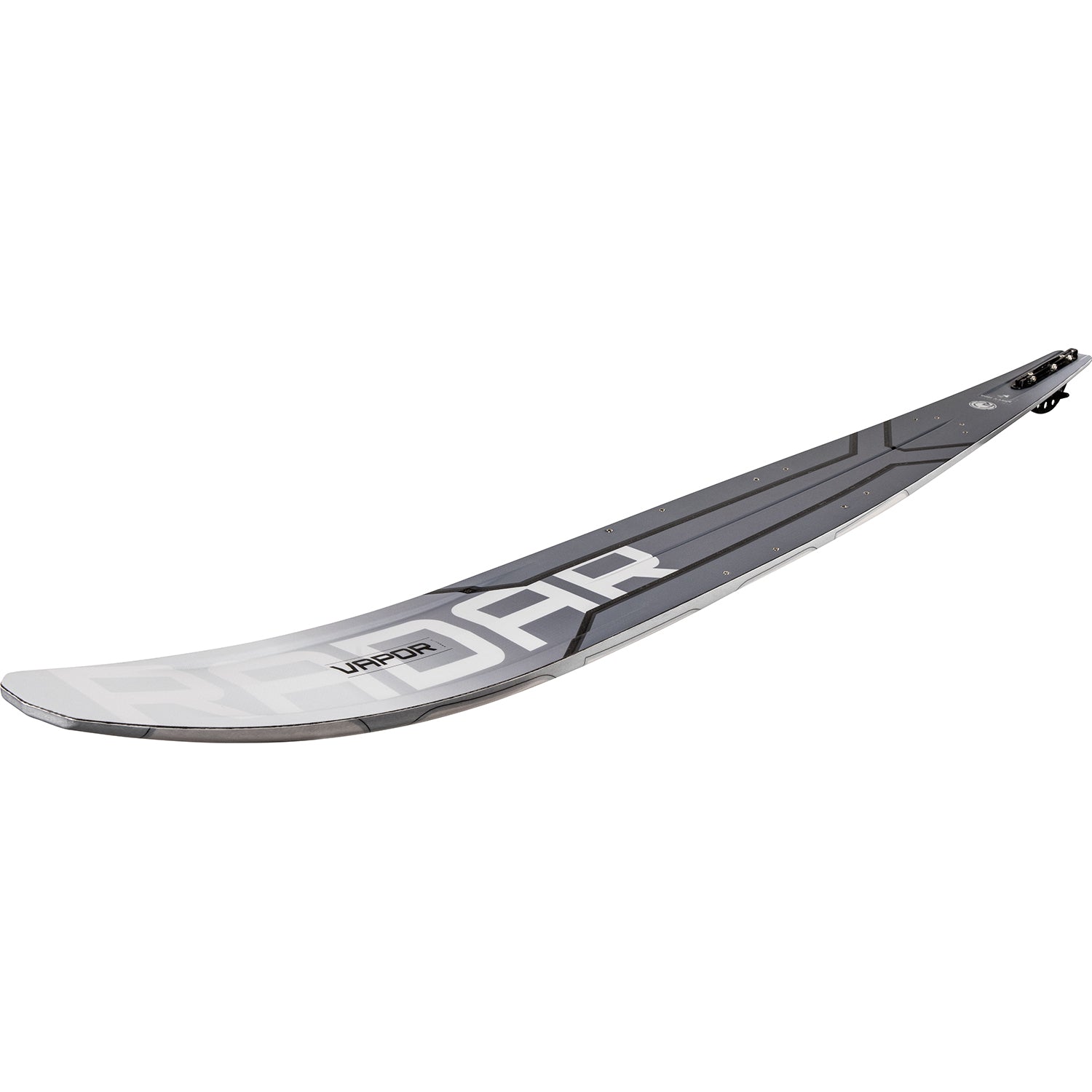 2027 Radar Vapor Graphite slalom ski — side profile showing rocker line and bevel
