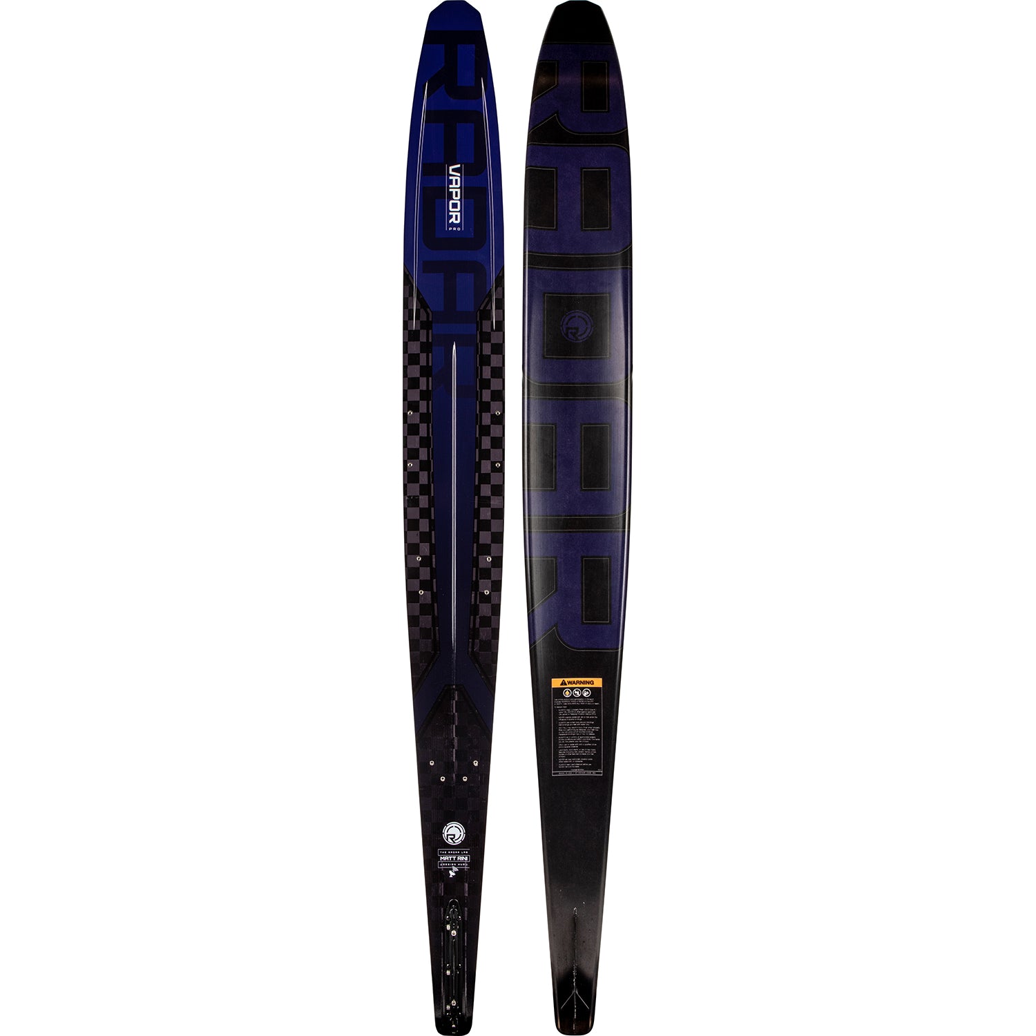 2027 Radar Vapor Pro Build slalom ski Textreme / Indigo — topsheet and base