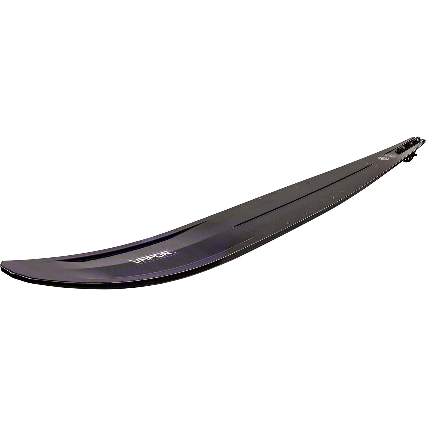 2027 Radar Vapor Pro Build slalom ski Textreme / Indigo — side profile showing rocker line and bevel