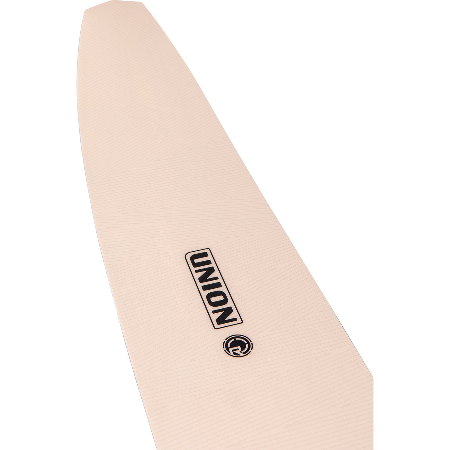 2027 Radar Womens Union slalom ski Blush / Black — topsheet and tip detail