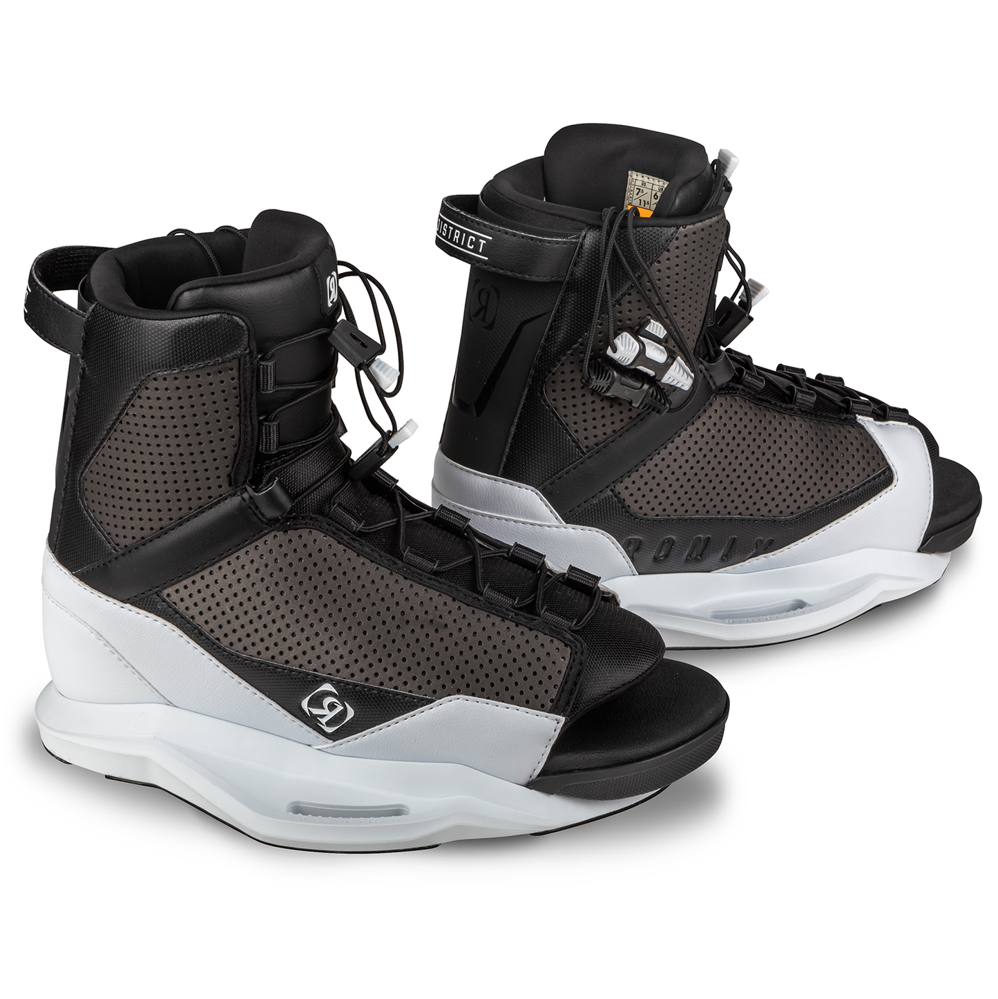 2027 Ronix District Wakeboard Boots White / Black — side profile