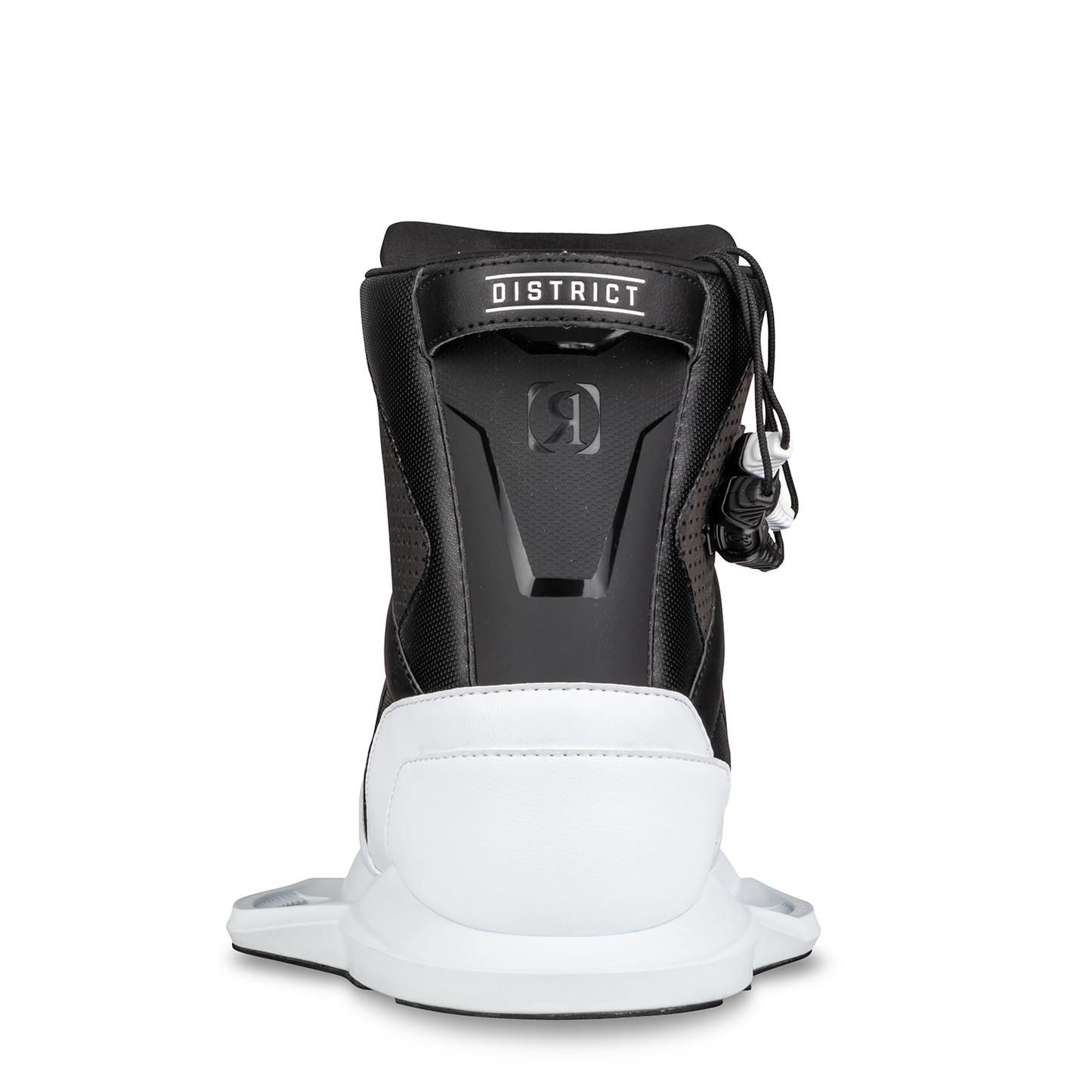2027 Ronix District Wakeboard Boots White / Black — chassis and baseplate detail