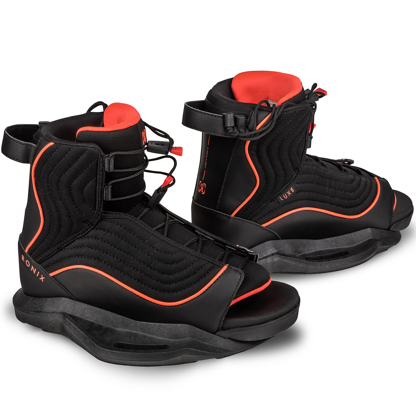 2027 Ronix Luxe Womens Wakeboard Boots Black / Coral — side profile