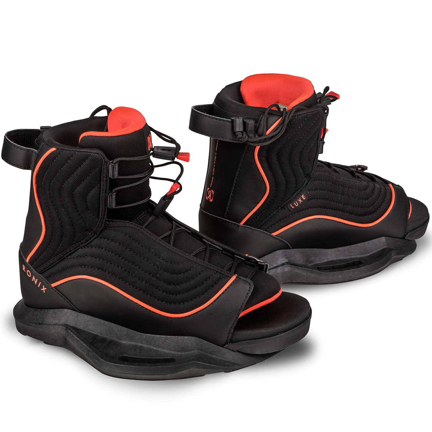 2027 Ronix Luxe Womens Wakeboard Boots Black / Coral — side profile