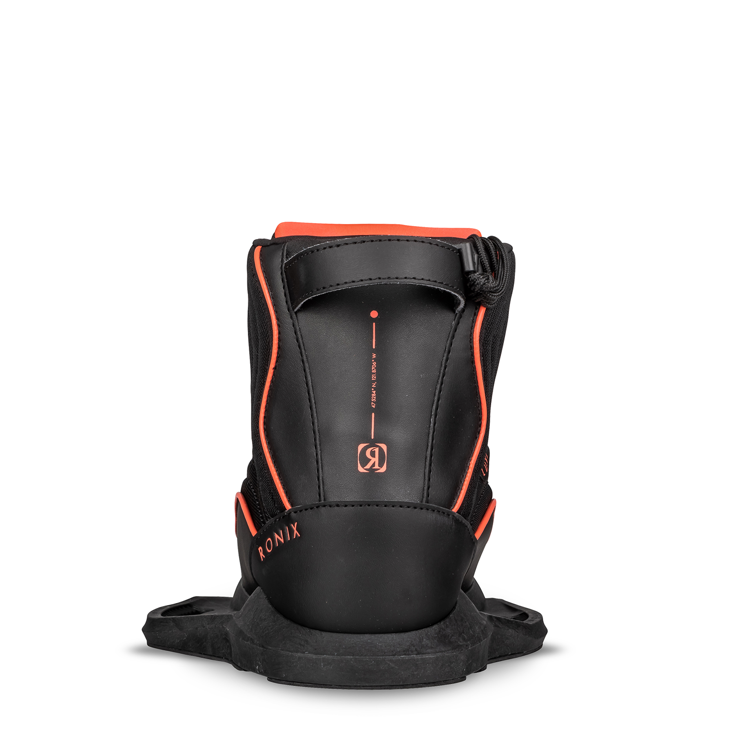 2027 Ronix Luxe Womens Wakeboard Boots Black / Coral — MainFrame 2.0 chassis detail