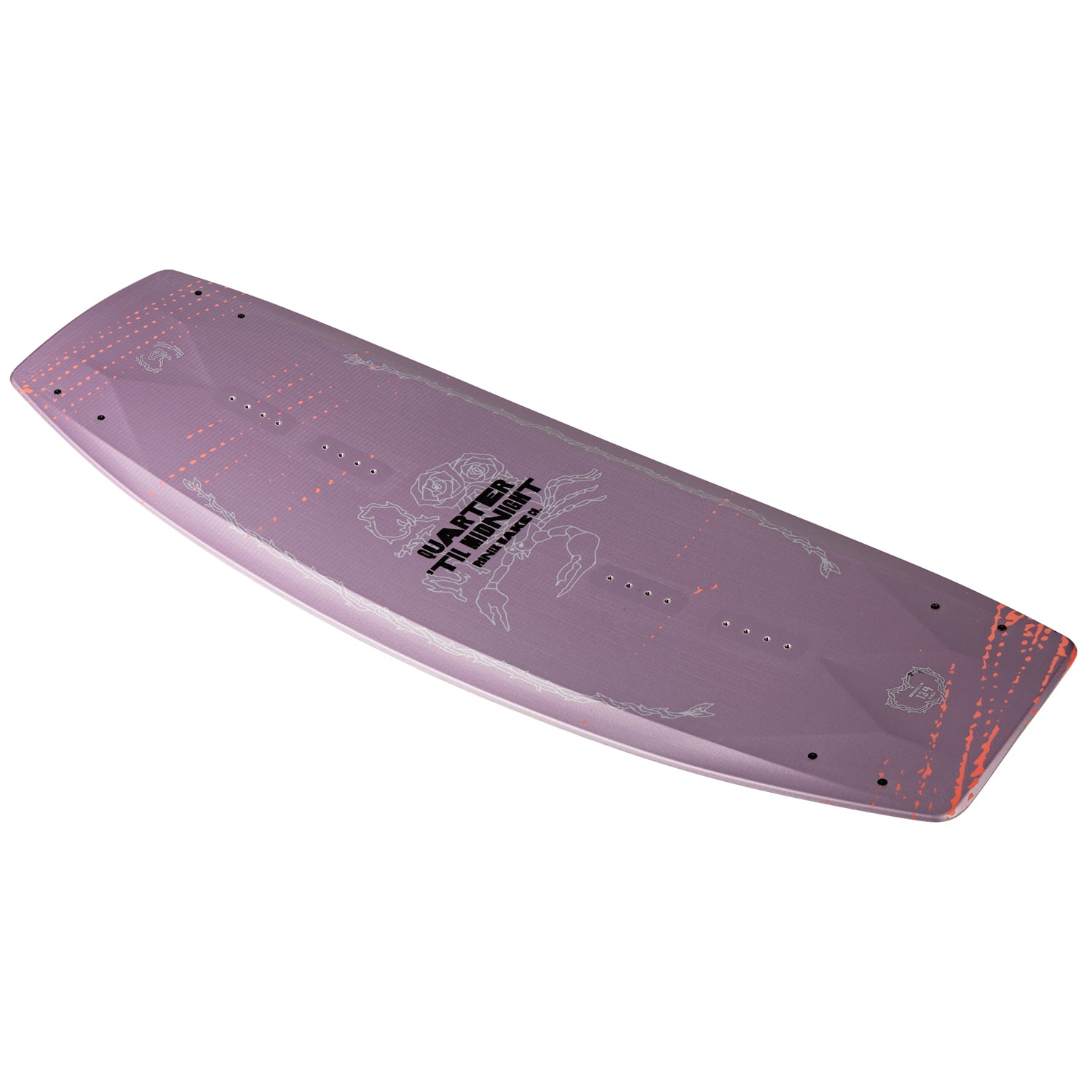 2027 Ronix Quarter 'Til Midnight Wakeboard Metallic Rose — base and moulded fin detail