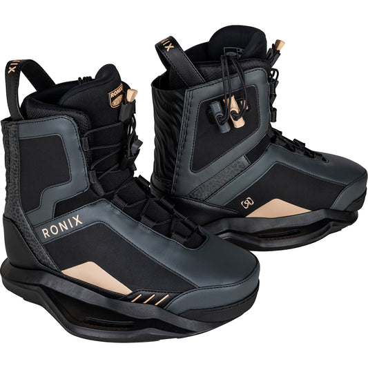 2027 Ronix Rise Womens Wakeboard Boots Black Cheetah / Apricot — side profile