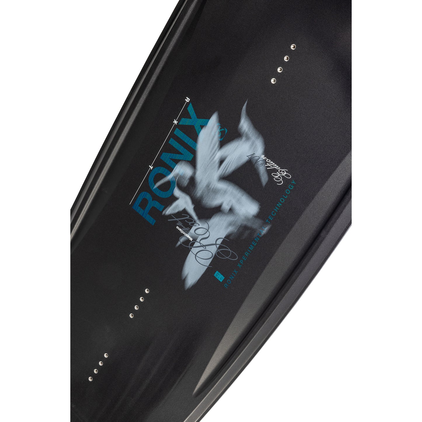 2027 Ronix RXT Blackout Technology Wakeboard Black / Holographic — Blackout core graphic close-up